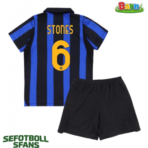 Inter Milan John Stones #6 Hemmaställ Barn 2026-27 Kortärmad (+ Korta byxor)